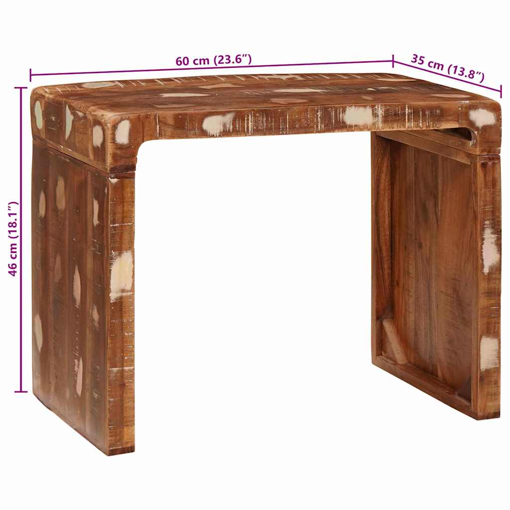 Beistelltisch 60 x 35 x 45 cm recyceltes Massivholz