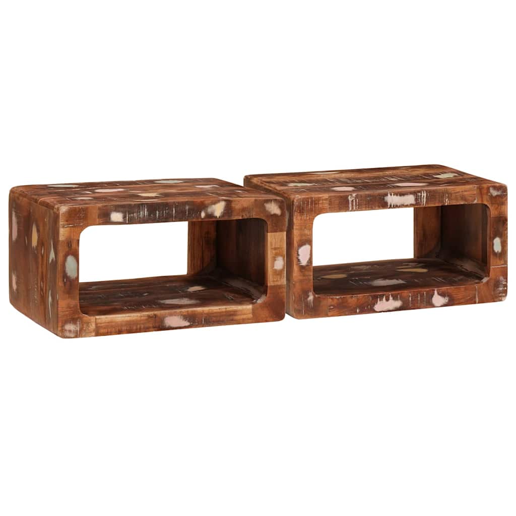 Nachttische 45 x 30 x 24 cm recyceltes Massivholz
