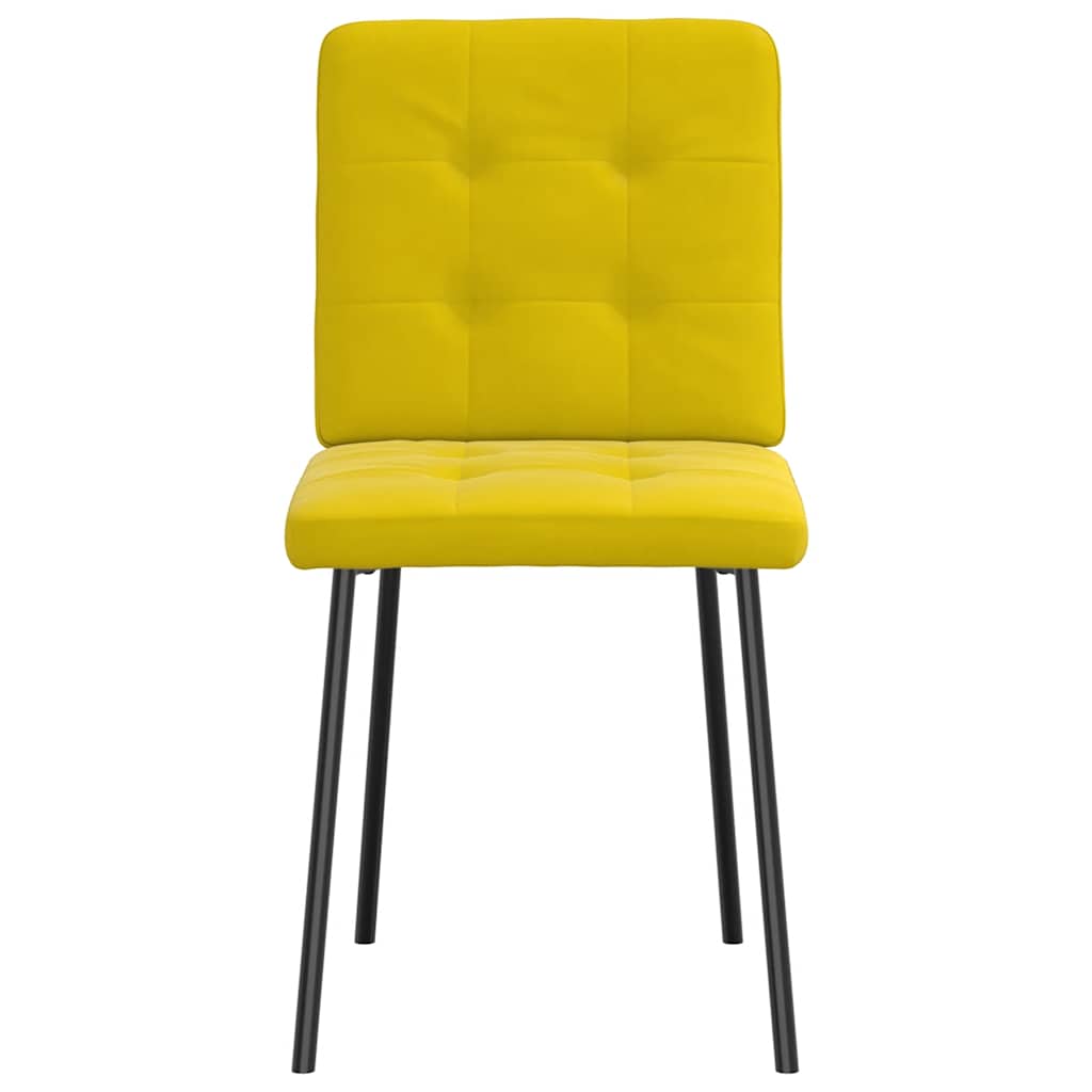 Dining Chairs 2 pcs. Yellow Velvet