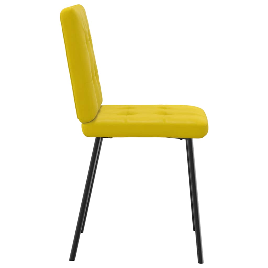 Dining Chairs 2 pcs. Yellow Velvet
