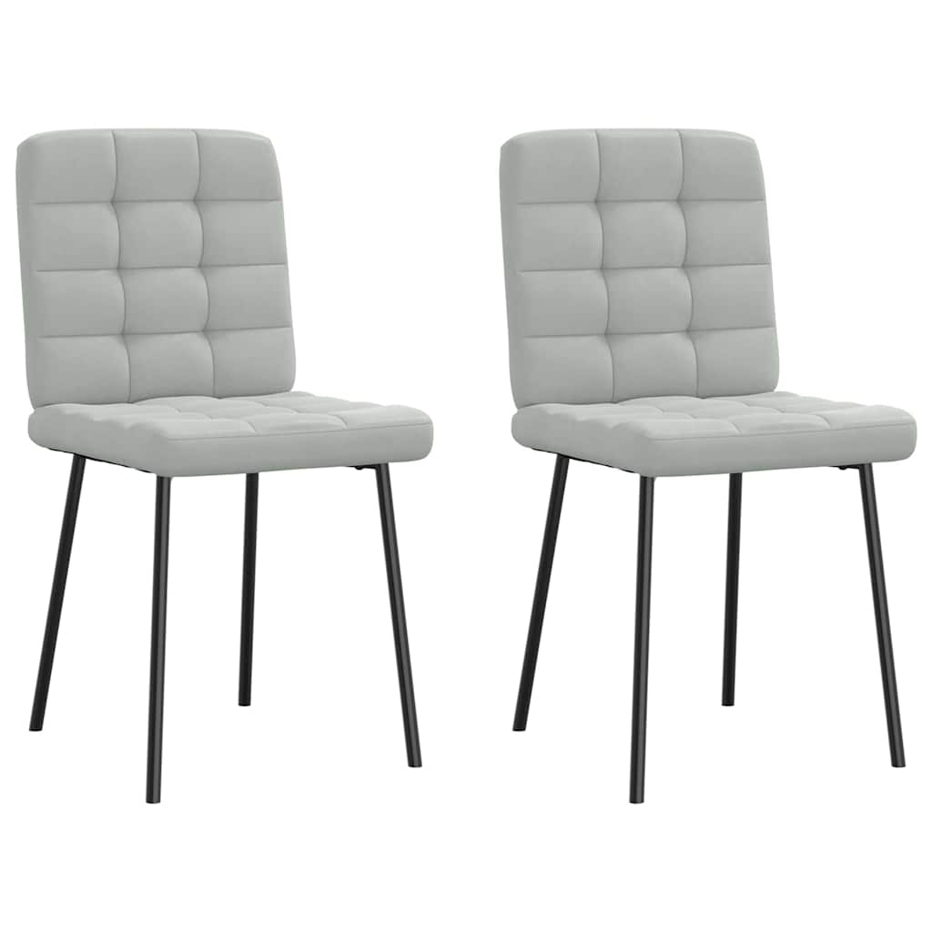 Dining Chairs 2 pcs. Light Gray Velvet