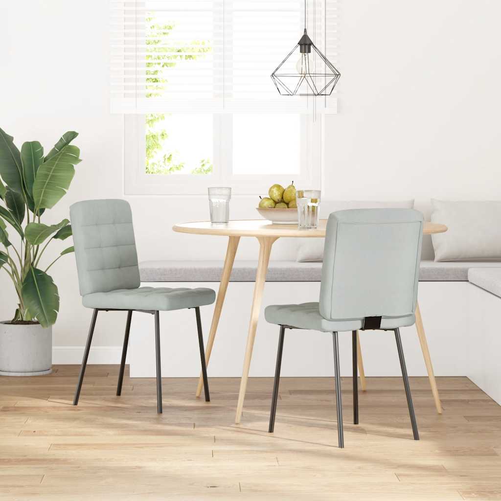 Dining Chairs 2 pcs. Light Gray Velvet