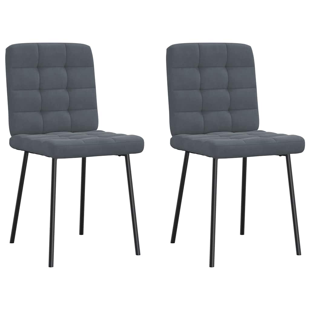Dining Chairs 2 pcs. Dark Grey Velvet