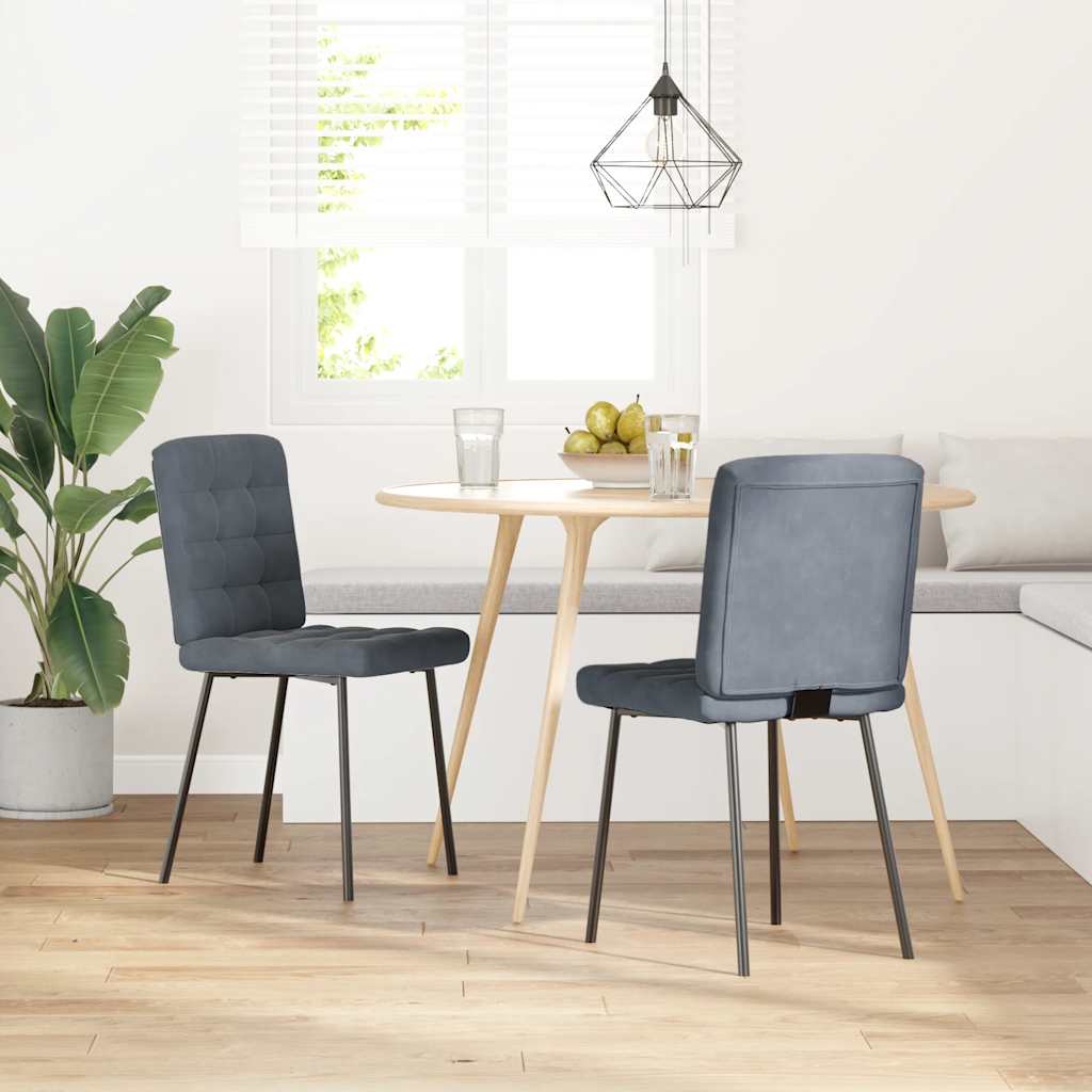 Dining Chairs 2 pcs. Dark Grey Velvet