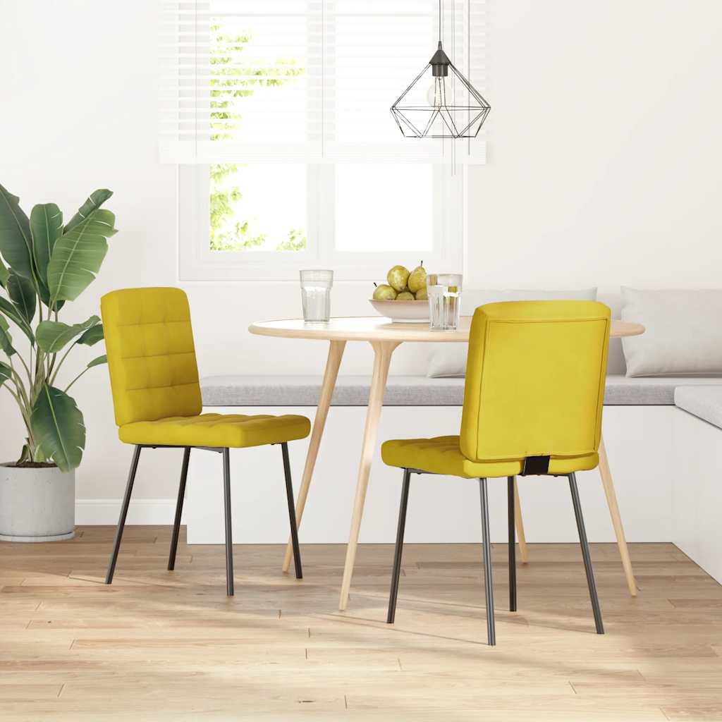 Esszimmerstühle 2 Stk. Gelb Samt