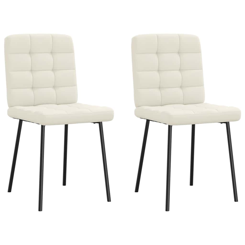 Esszimmerstühle 2 Stk. Creme Samt