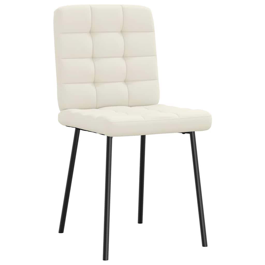 Esszimmerstühle 2 Stk. Creme Samt
