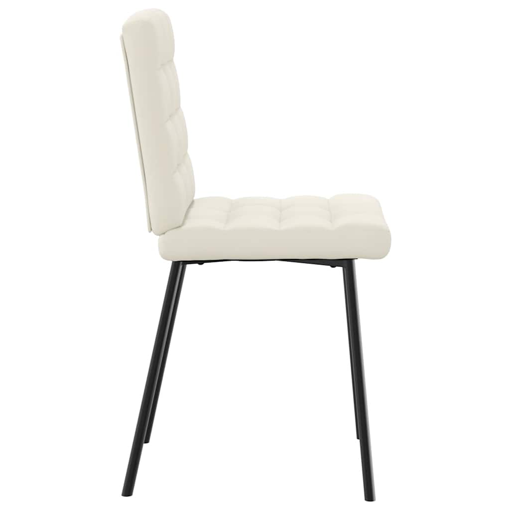 Esszimmerstühle 2 Stk. Creme Samt