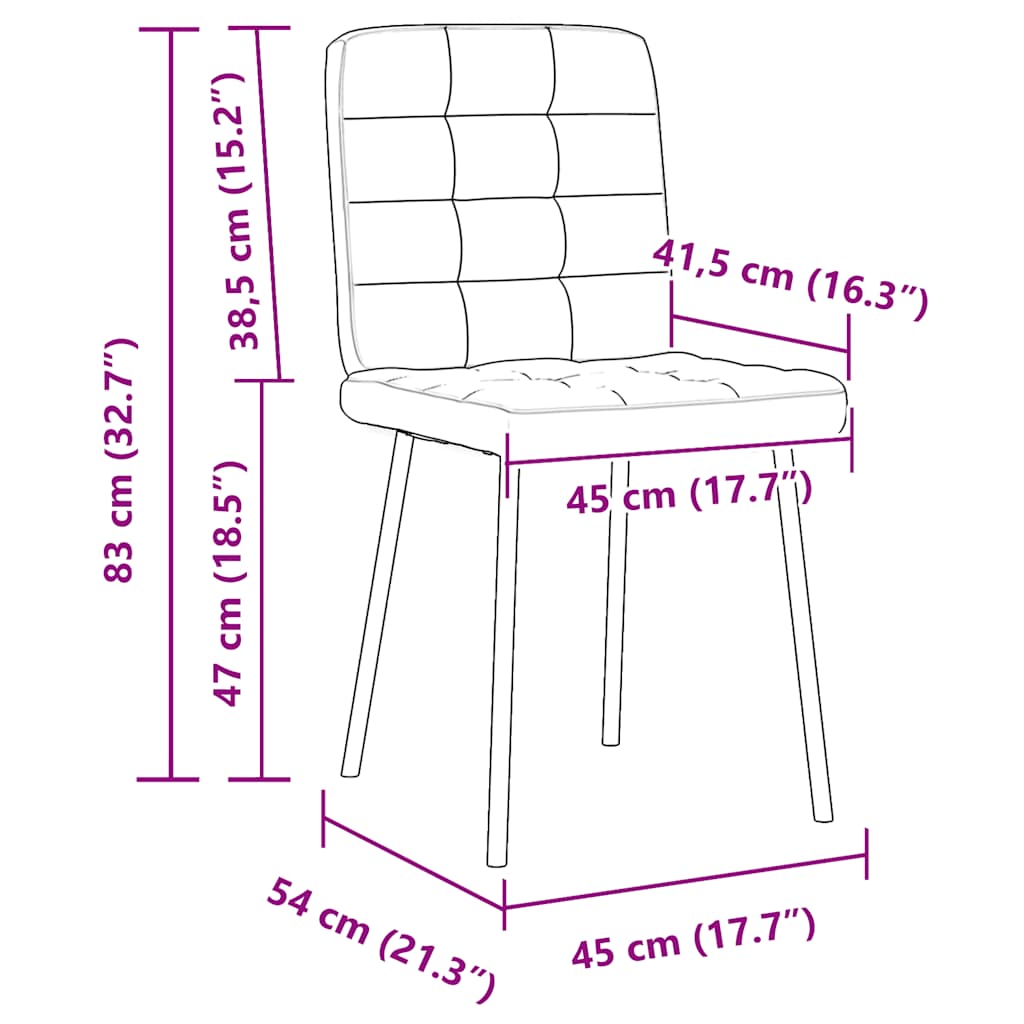 Esszimmerstühle 2 Stk. Creme Samt