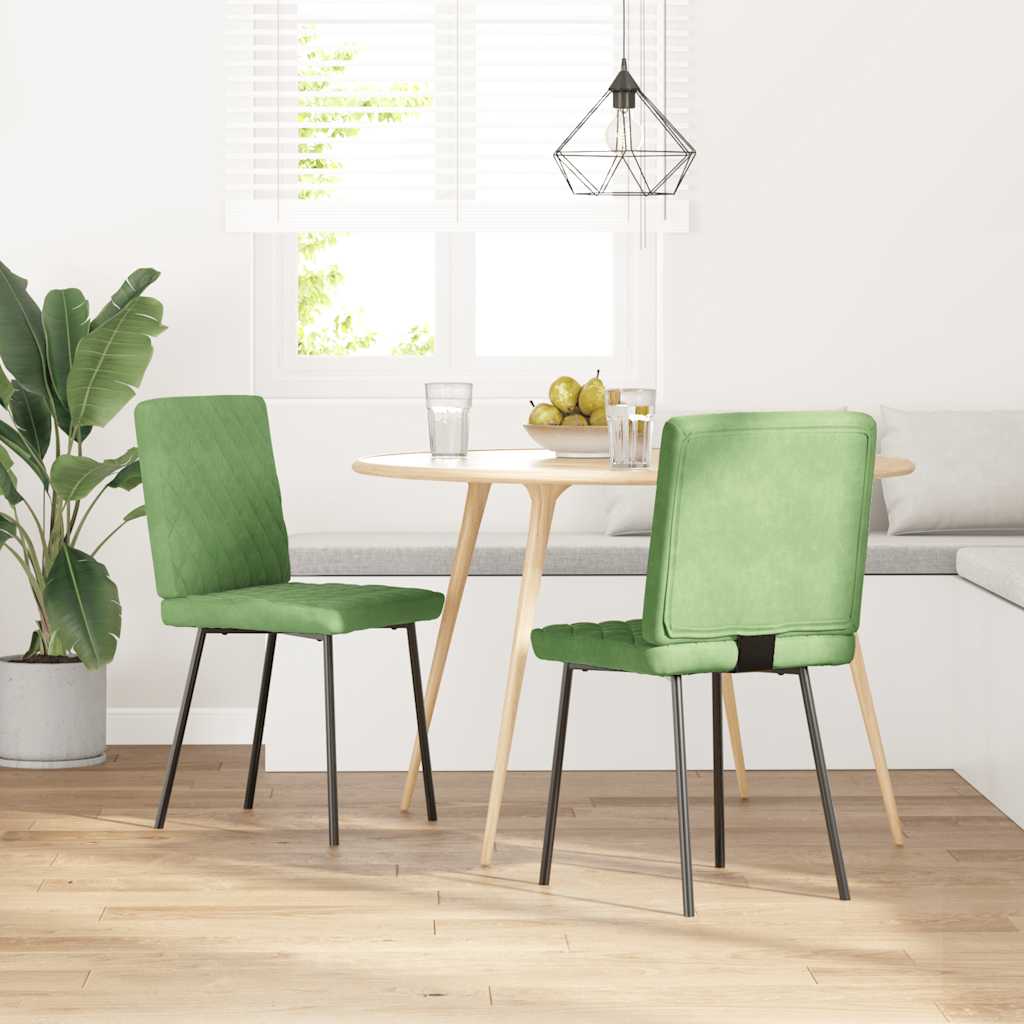 Esszimmerstühle 2 Stk. Hellgrün Samt