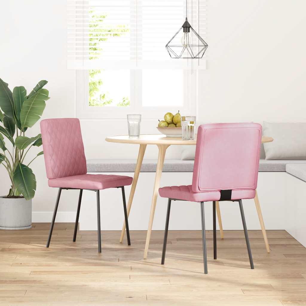 Esszimmerstühle 2 Stk. Rosa Samt