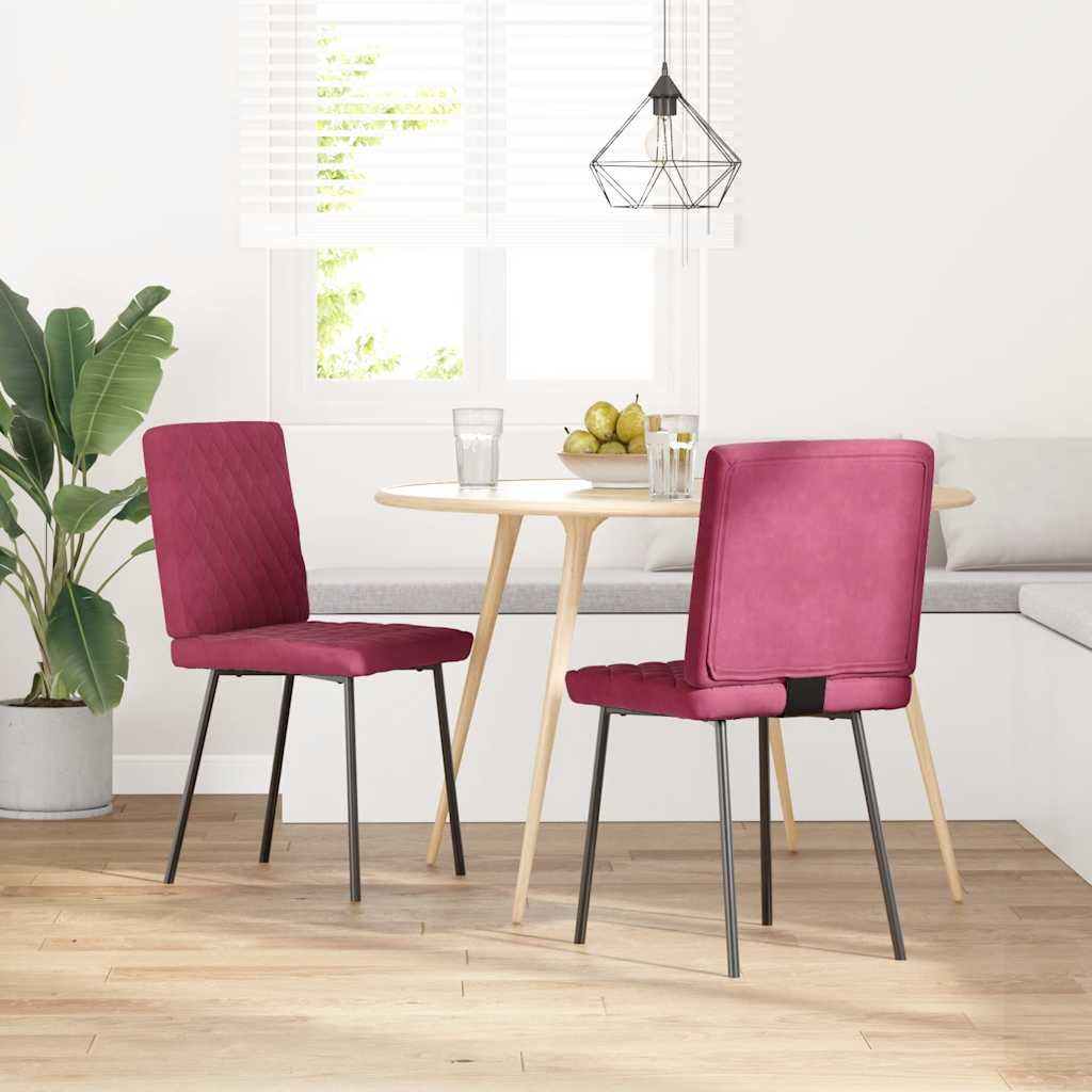 Esszimmerstühle 2 Stk. Weinrot Samt