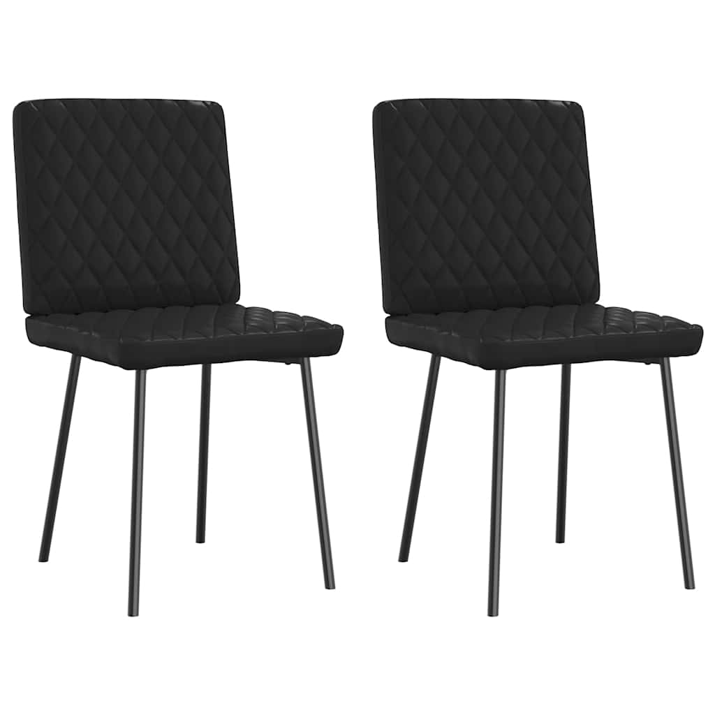 Esszimmerstühle 2 Stk. Schwarz Kunstleder