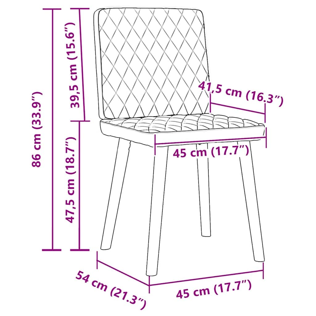 Dining Chairs 2 pcs. Black Fabric