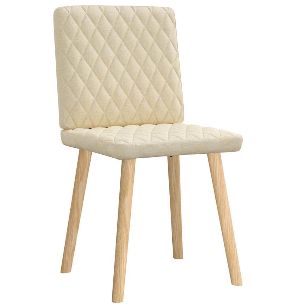 Dining Chairs 2 pcs. Cream Fabric