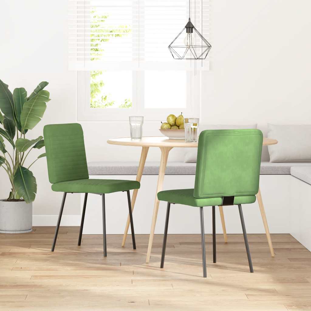 Dining Chairs 2 pcs. Light Green Velvet