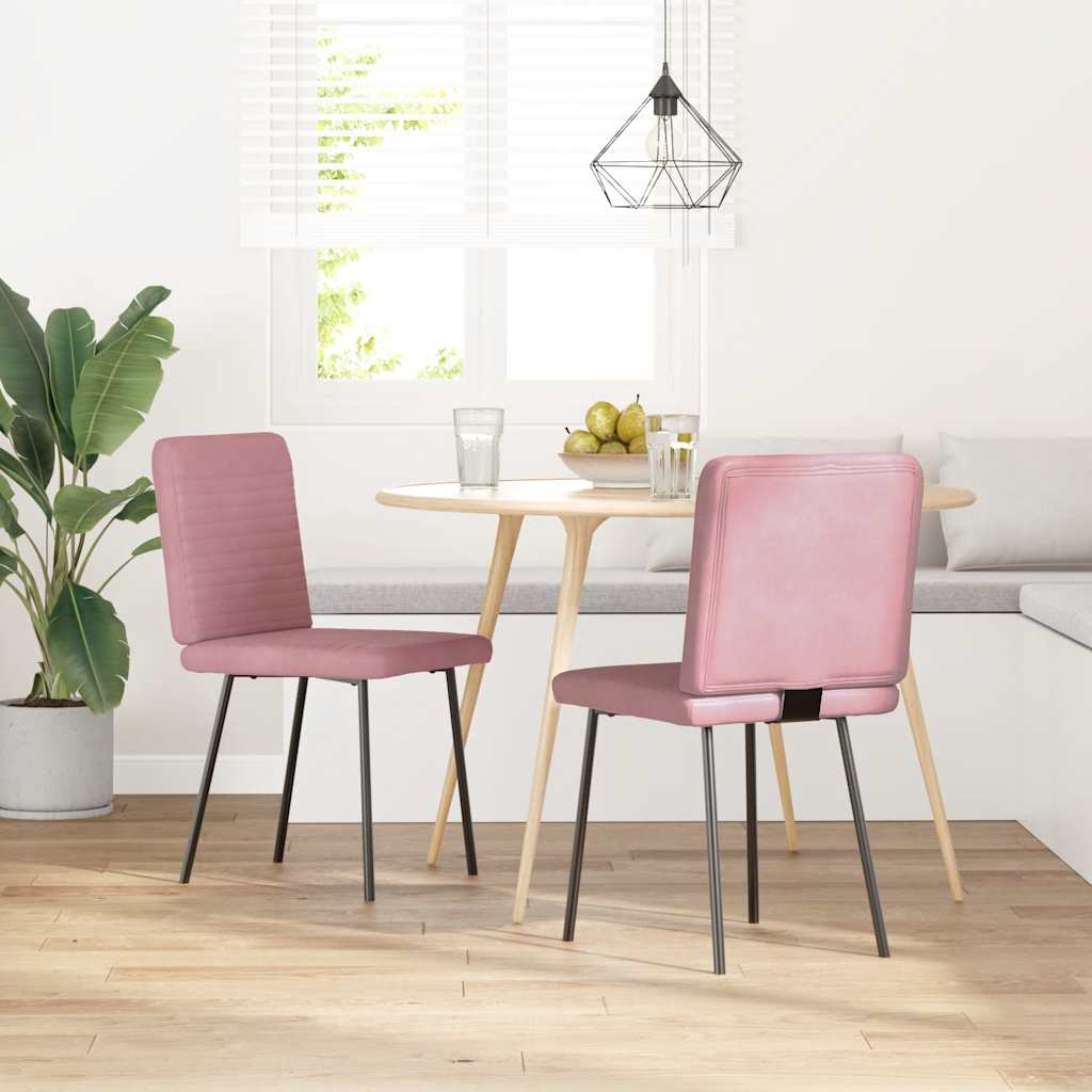 Esszimmerstühle 2 Stk. Rosa Samt