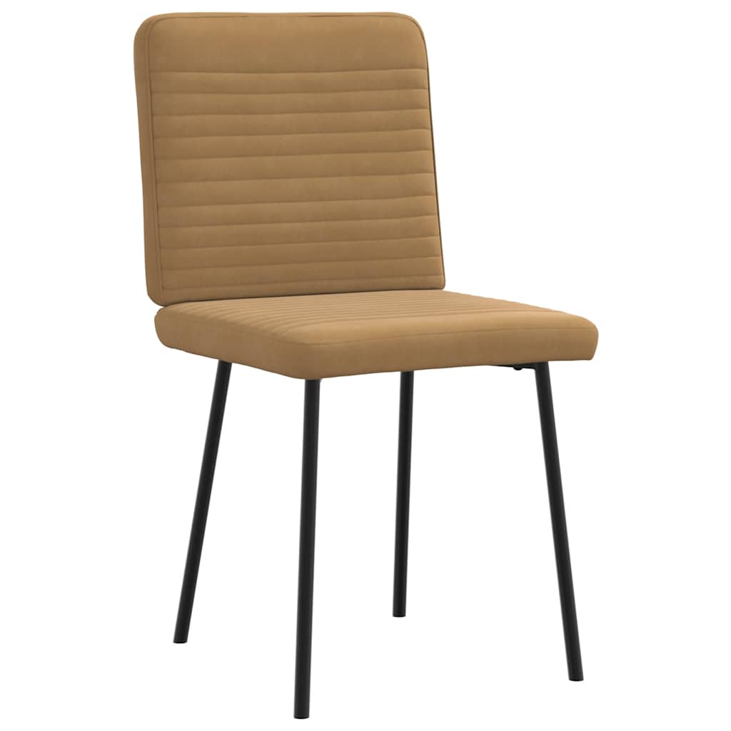 Dining Chairs 2 pcs. Brown Velvet