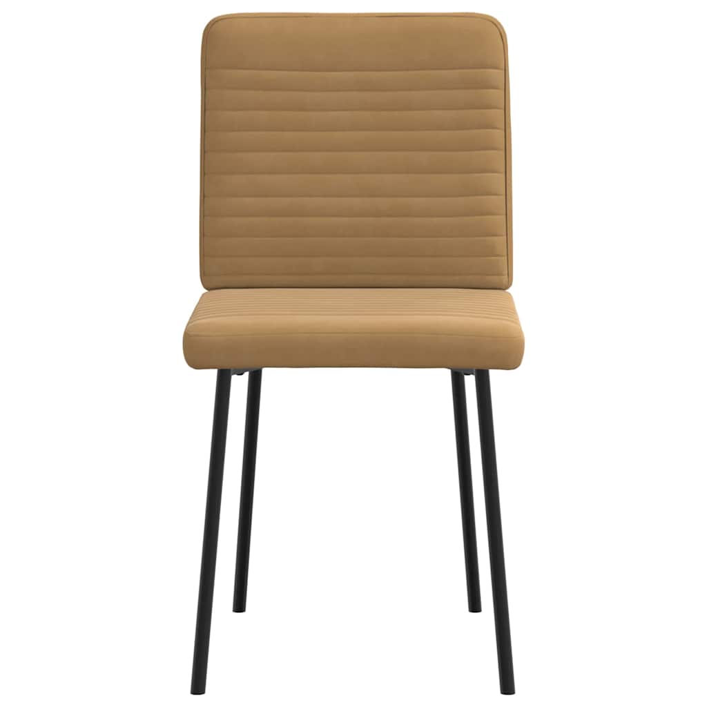 Dining Chairs 2 pcs. Brown Velvet