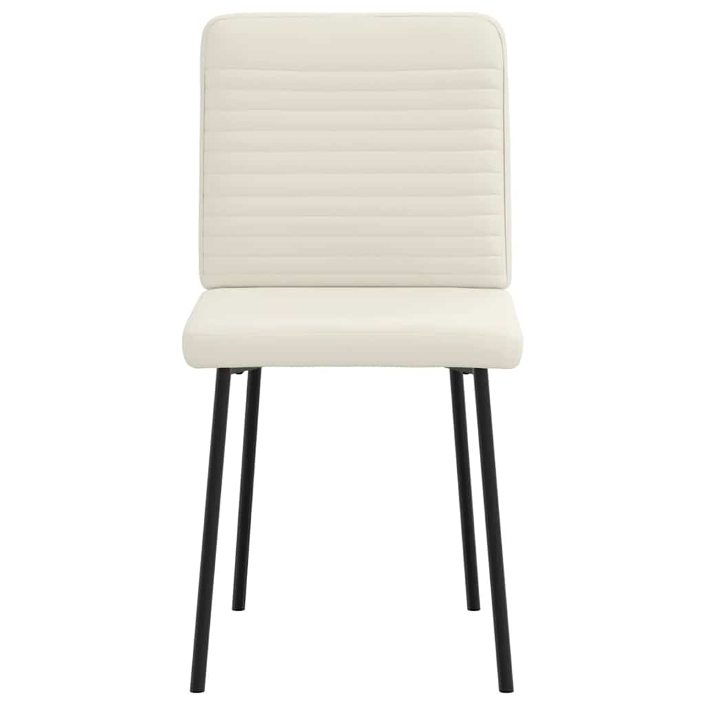 Esszimmerstühle 2 Stk. Creme Samt