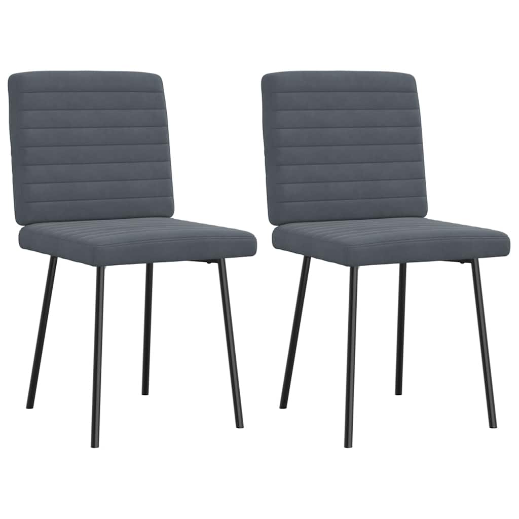 Dining Chairs 2 pcs. Dark Grey Velvet