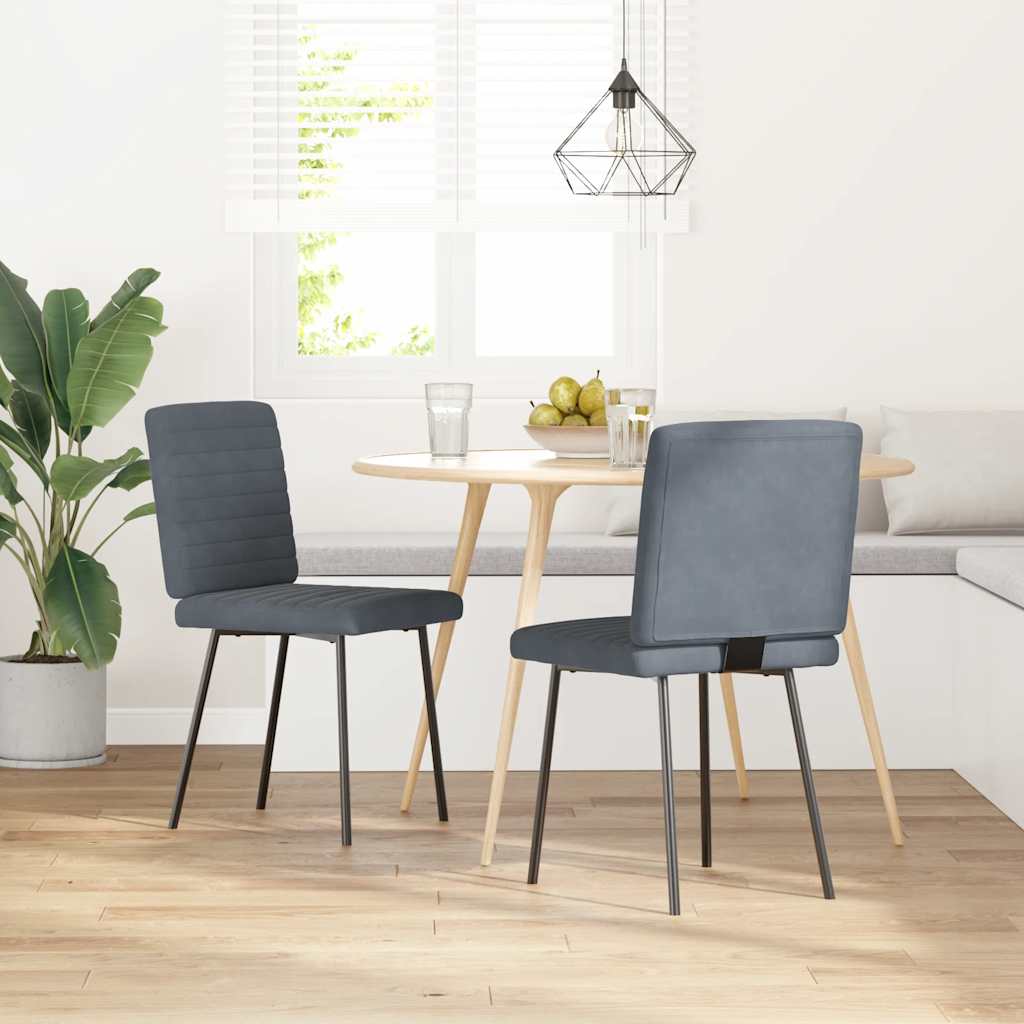 Dining Chairs 2 pcs. Dark Grey Velvet