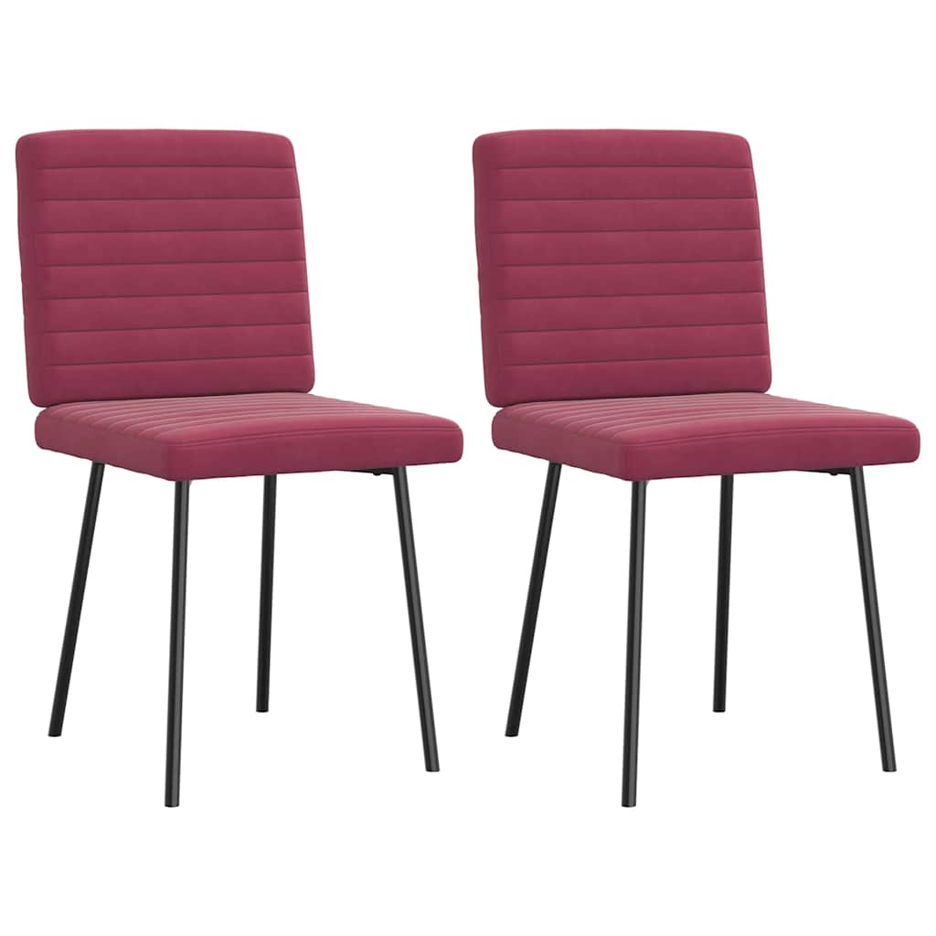 Dining Chairs 2 pcs. Wine Red Velvet
