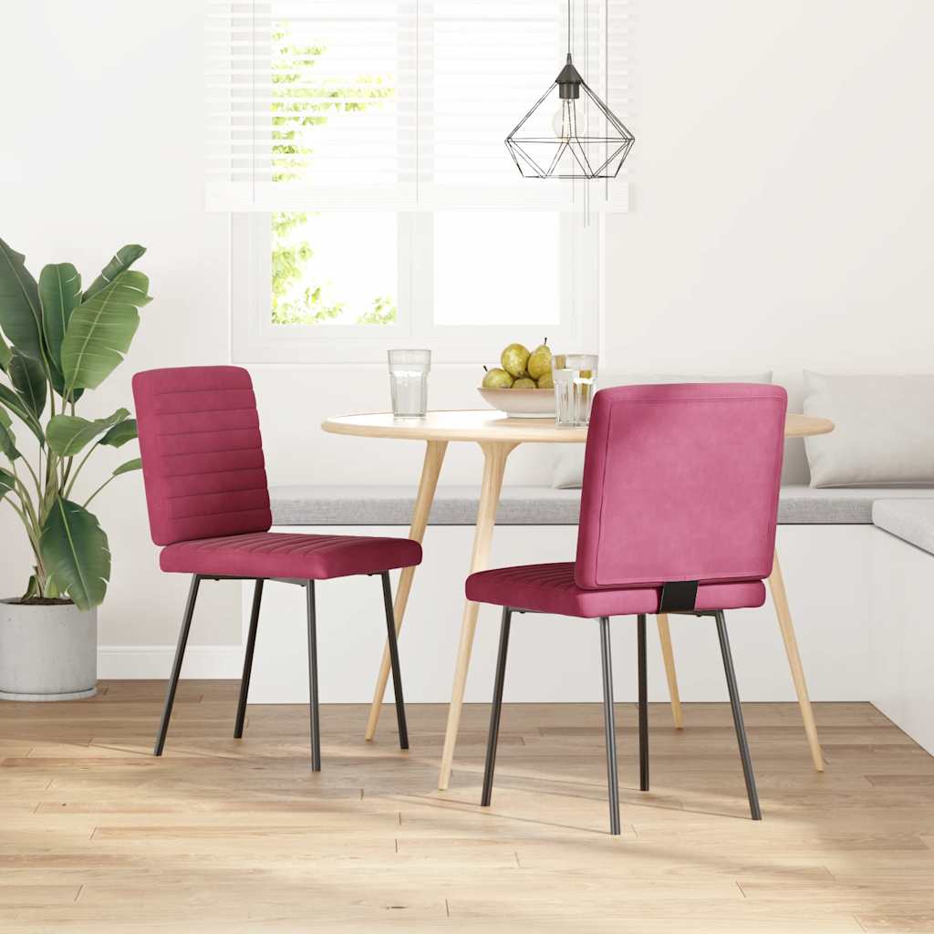 Dining Chairs 2 pcs. Wine Red Velvet