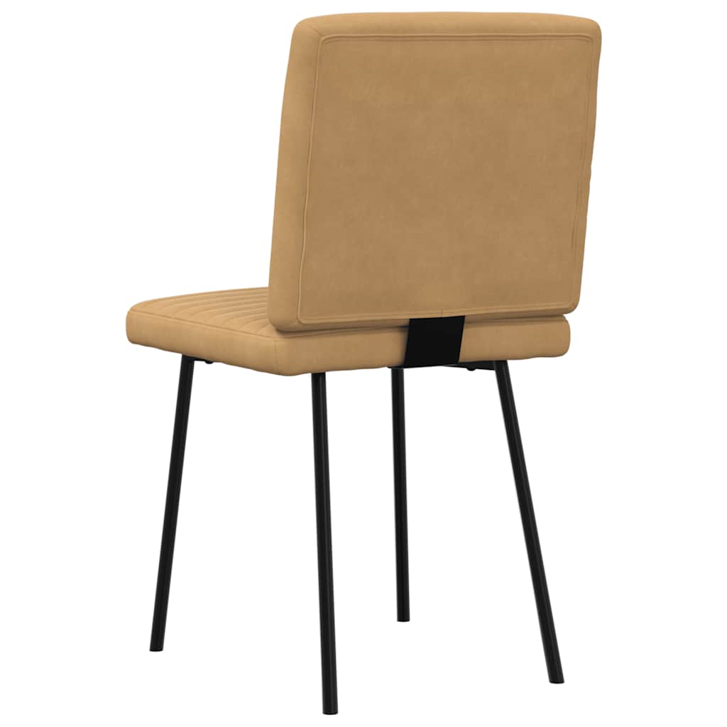 Esszimmerstühle 2 Stk. Braun Samt