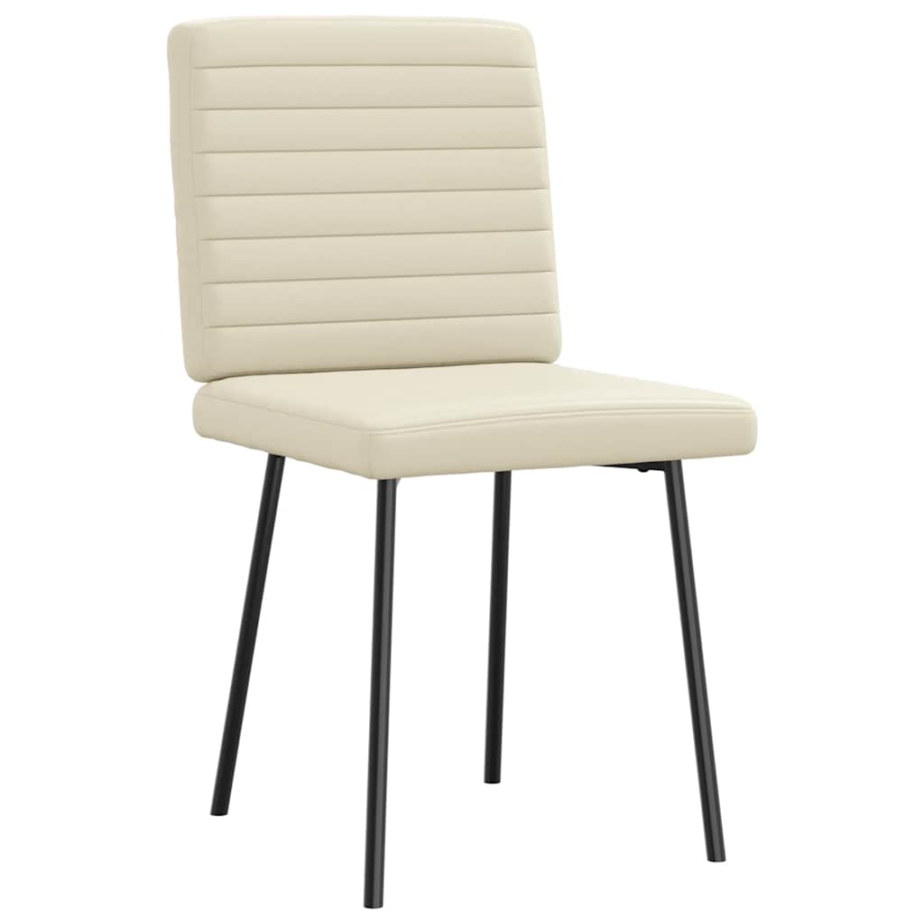 Dining Chairs 2 pcs. Cream Faux Leather