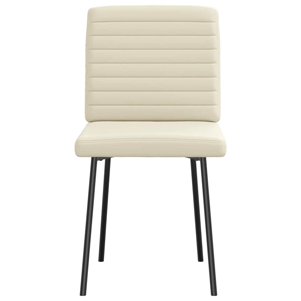 Dining Chairs 2 pcs. Cream Faux Leather