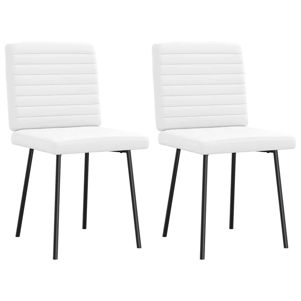 Dining Chairs 2 pcs. White Faux Leather