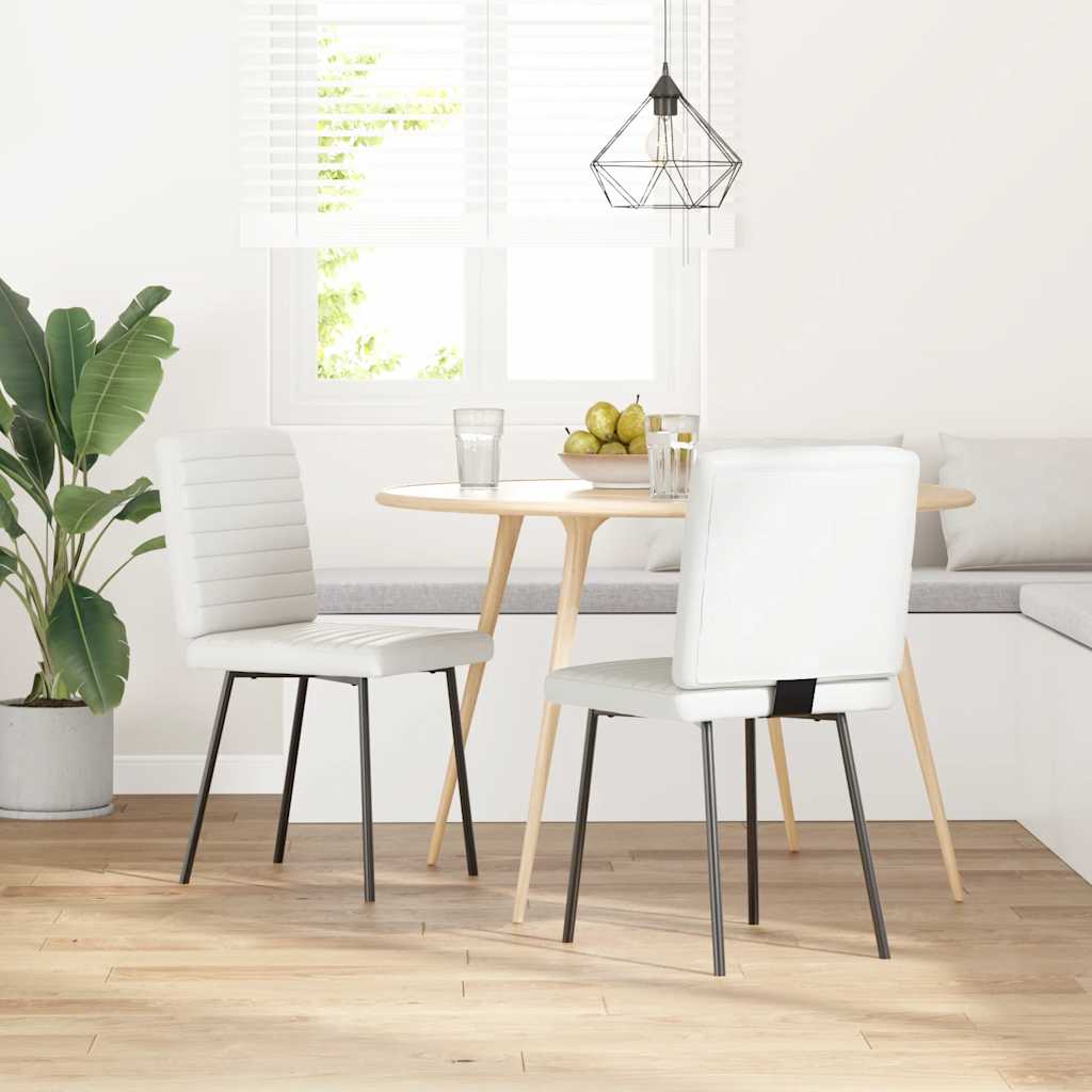 Dining Chairs 2 pcs. White Faux Leather