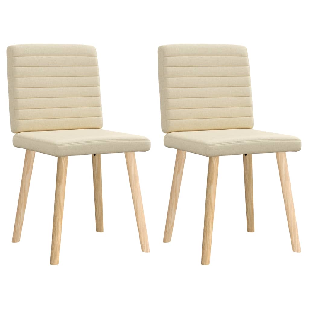 Esszimmerstühle 2 Stk. Creme Stoff