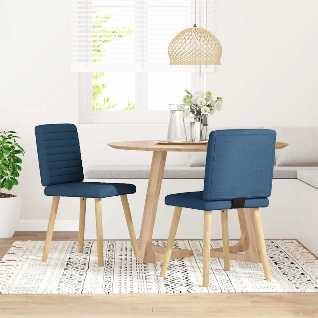 Dining Chairs 2 pcs. Blue Fabric