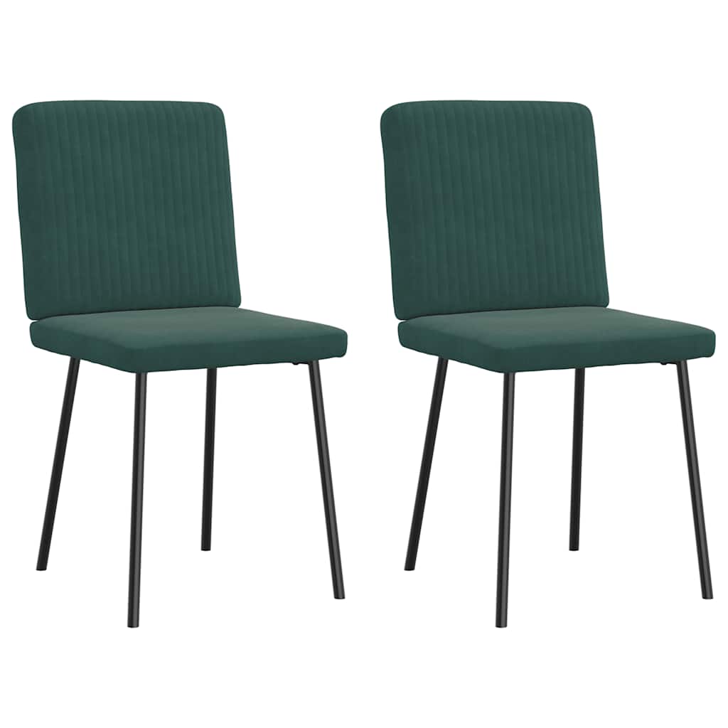 Dining Chairs 2 pcs. Dark Green Velvet
