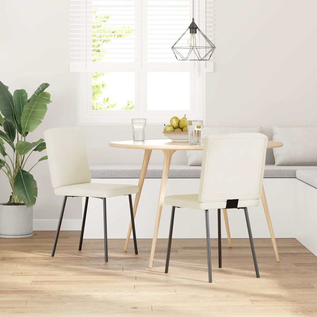 Dining Chairs 2 pcs. Cream Velvet