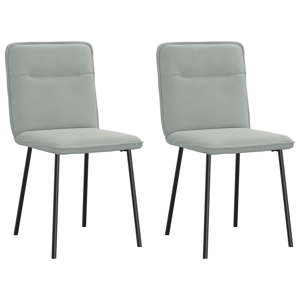 Dining Chairs 2 pcs. Light Gray Velvet