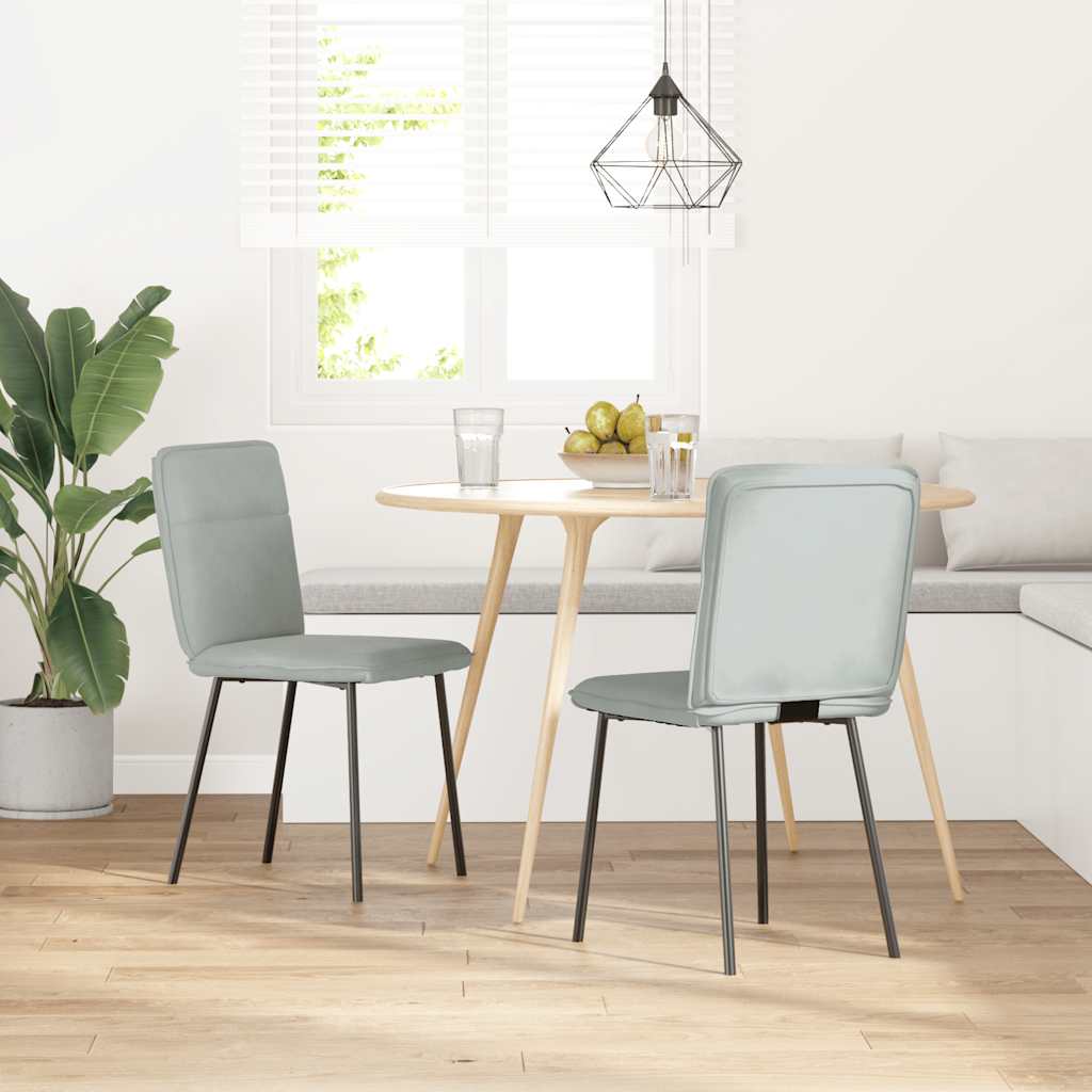 Dining Chairs 2 pcs. Light Gray Velvet