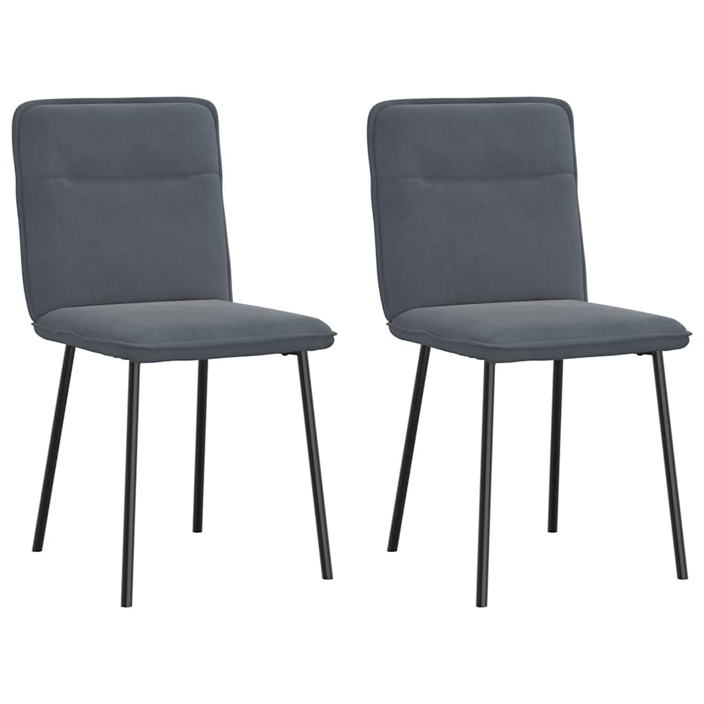 Dining Chairs 2 pcs. Dark Grey Velvet