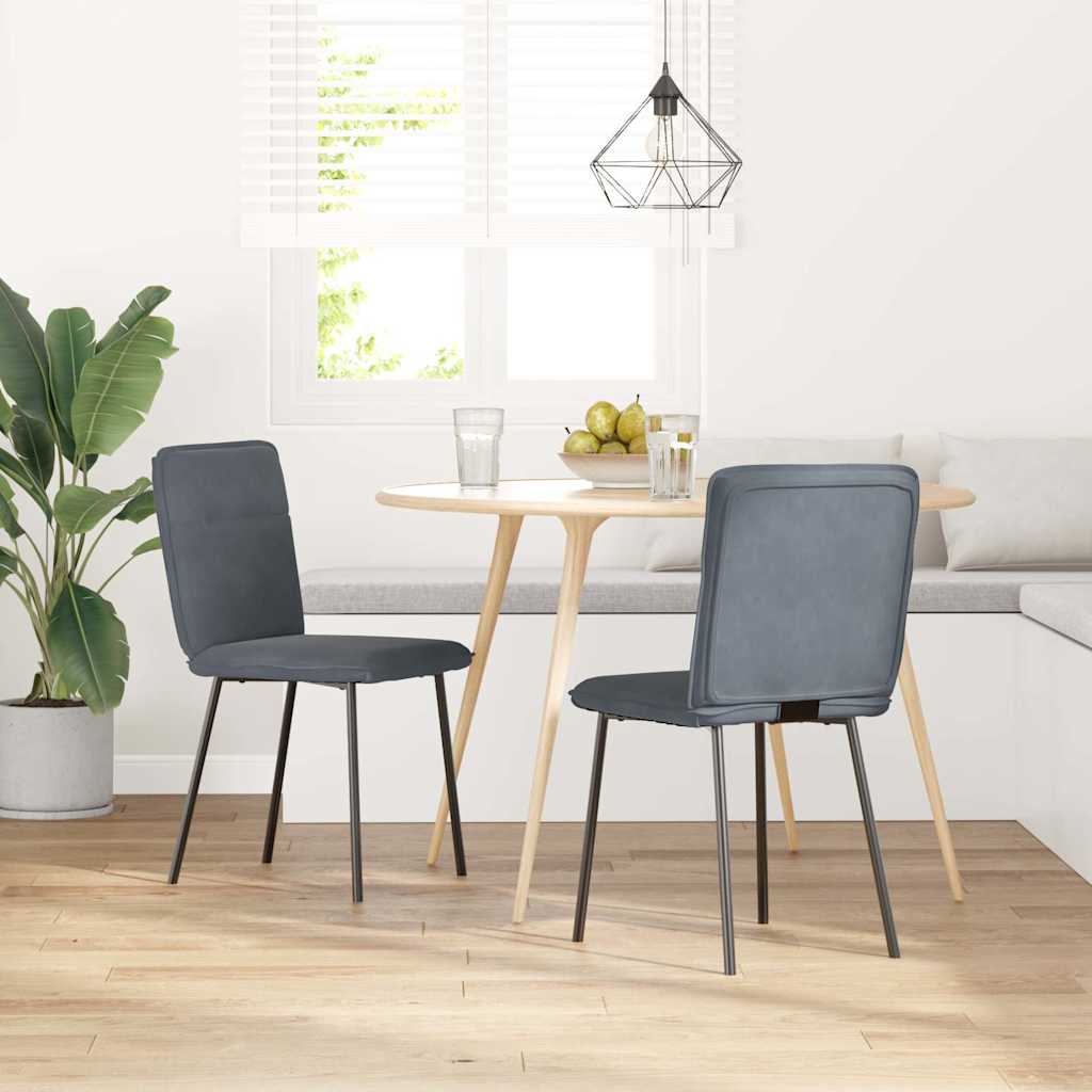 Dining Chairs 2 pcs. Dark Grey Velvet