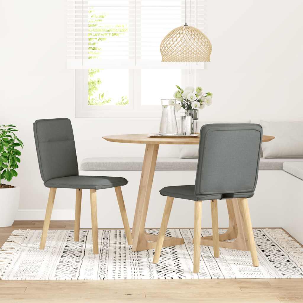 Dining Chairs 2 pcs. Dark Gray Fabric