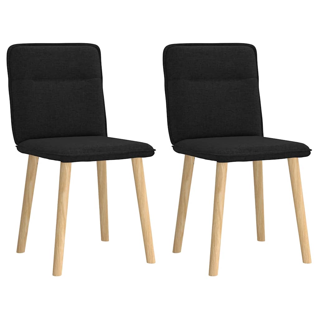 Esszimmerstühle 2 Stk. Schwarz Stoff
