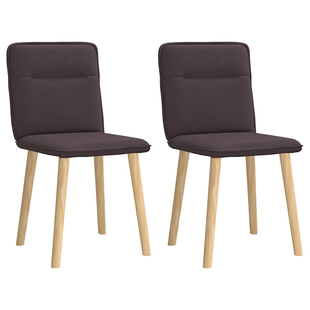 Dining Chairs 2 pcs. Dark Brown Fabric