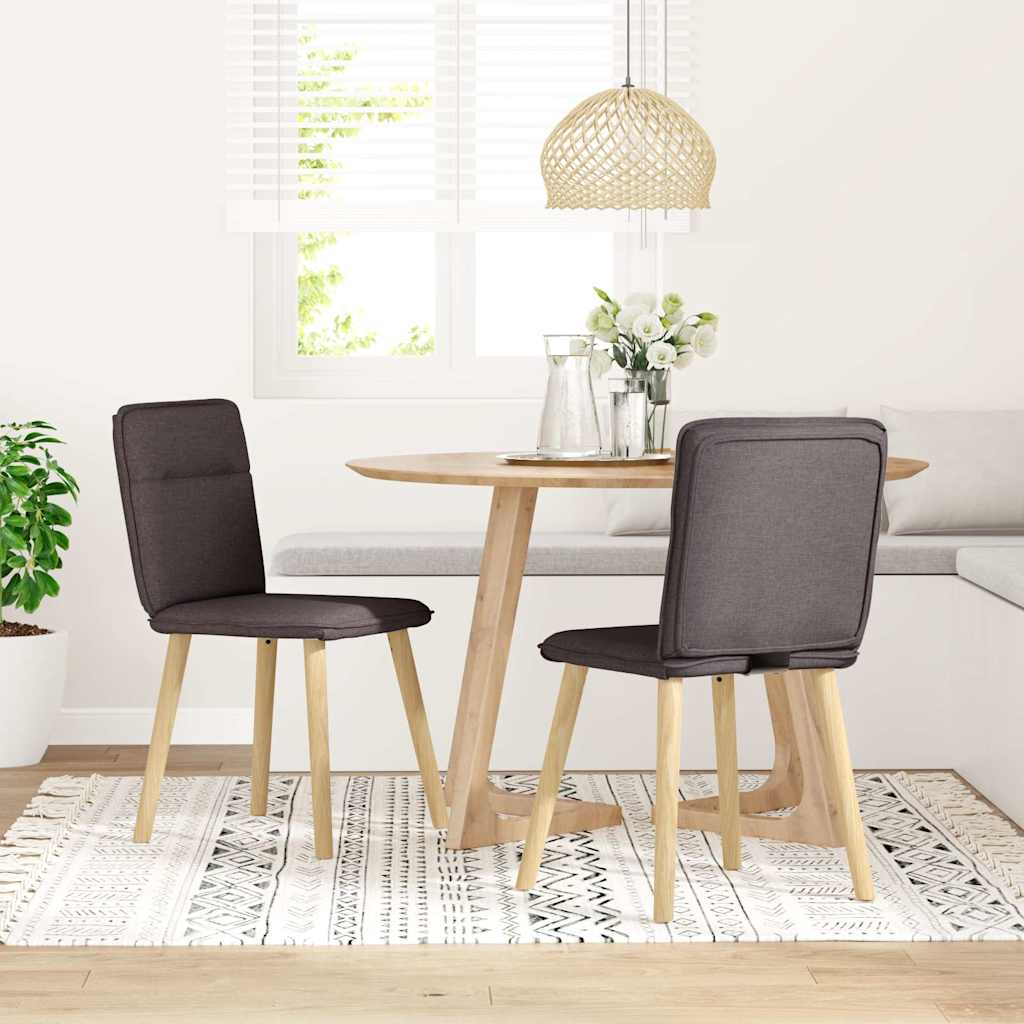 Dining Chairs 2 pcs. Dark Brown Fabric
