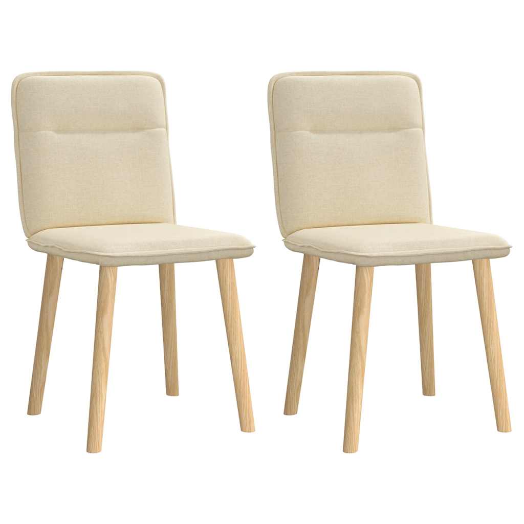 Esszimmerstühle 2 Stk. Creme Stoff