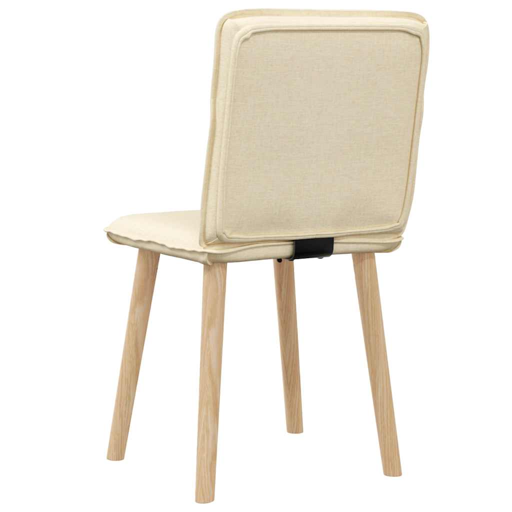 Esszimmerstühle 2 Stk. Creme Stoff
