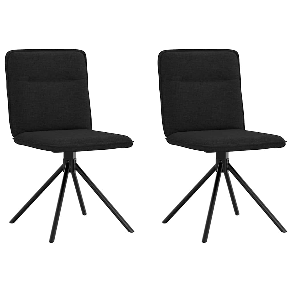 Dining Chairs 2 pcs. Black Fabric