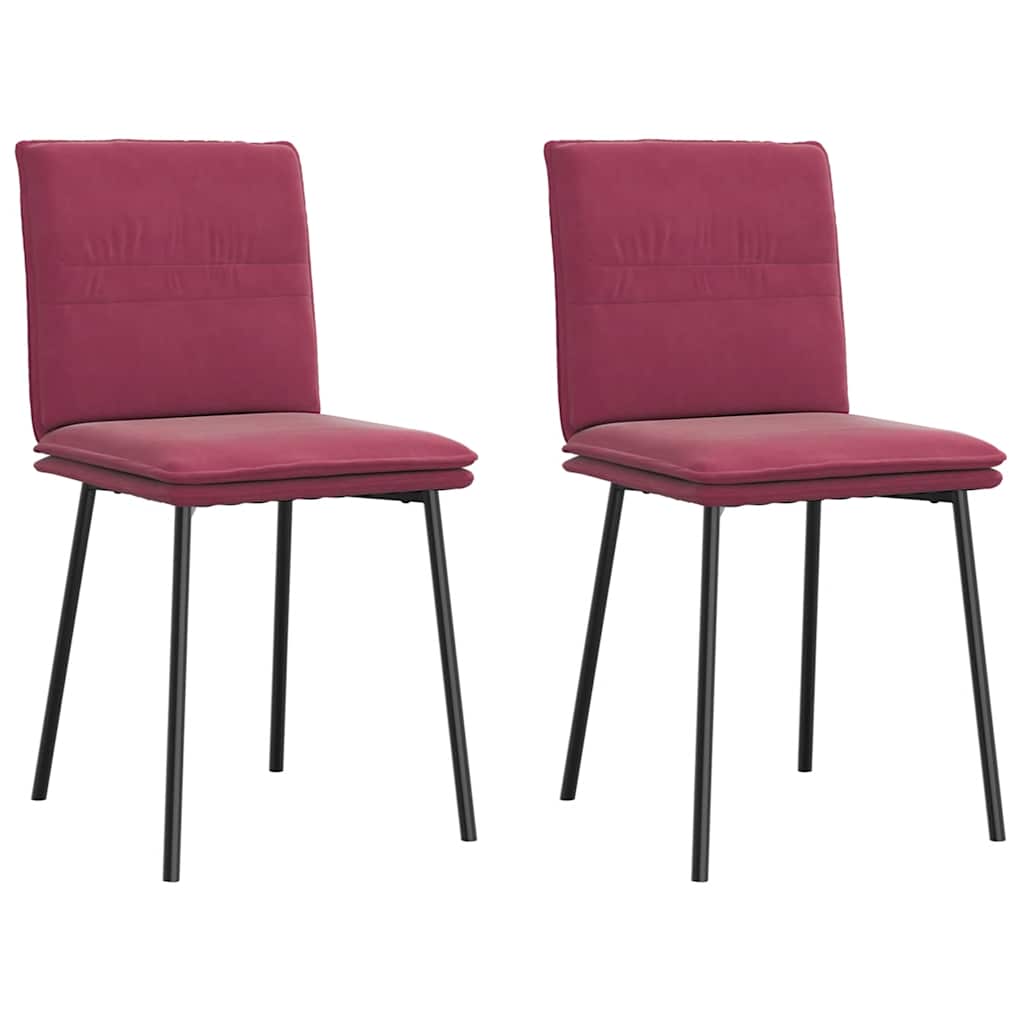 Dining Chairs 2 pcs. Wine Red Velvet