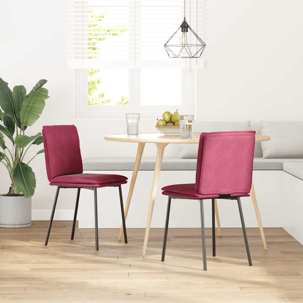 Dining Chairs 2 pcs. Wine Red Velvet